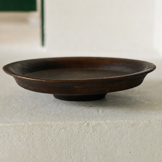Vintage Style Wooden Fruit Plate | Wabi-Sabi Decorative Wood Tray
