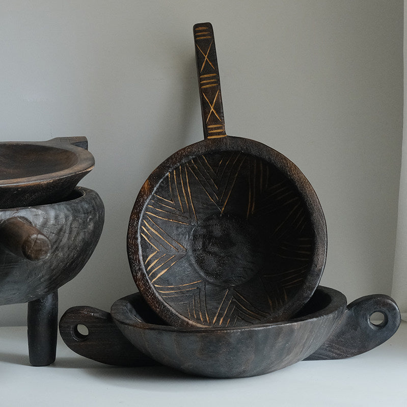 Grain Vessel Hand-Carved Solid Wood Forms - H23008e