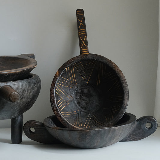 Grain Vessel Hand-Carved Solid Wood Forms - H23008b