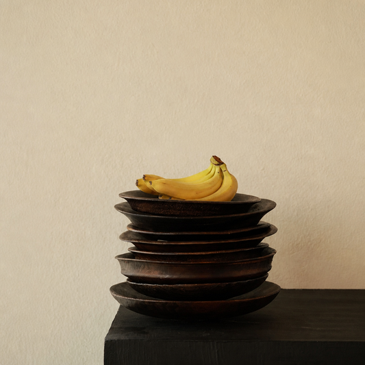 Vintage Style Wooden Fruit Plate | Wabi-Sabi Decorative Wood Tray