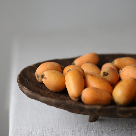 Solid Wood Decorative Fruit Tray — Handmade Vintage Wooden Bowl Plate - Lacquered
