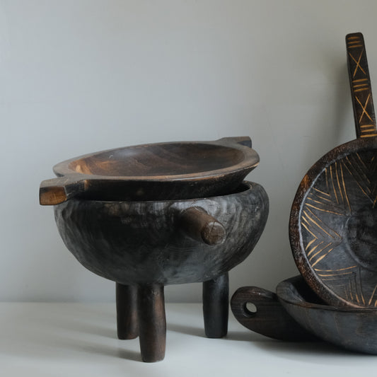 Grain Vessel Hand-Carved Solid Wood Forms - H23008d