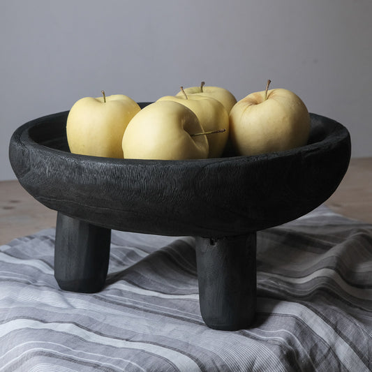 Charred Wood Centerpiece Bowl - Raised Pedestal Bowl 2