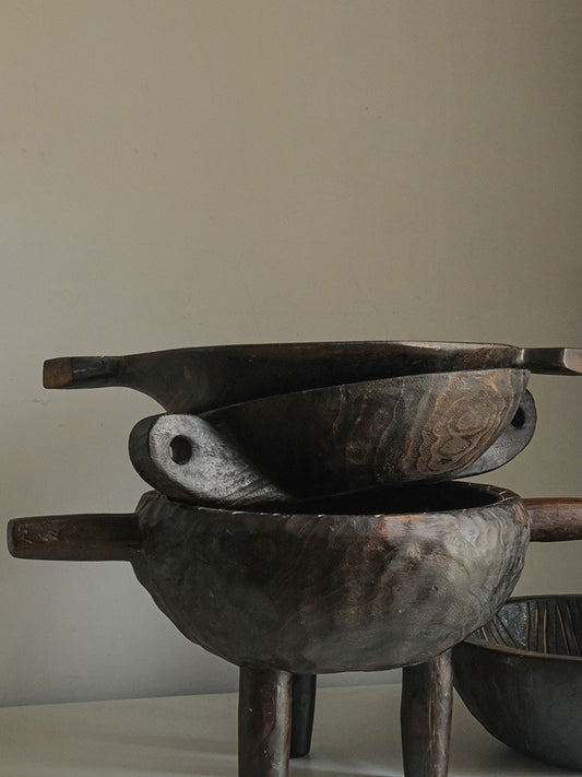 Grain Vessel Hand-Carved Solid Wood Forms - H23008e