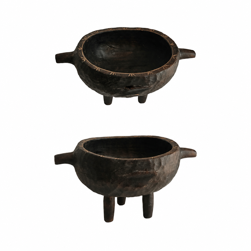 Grain Vessel Hand-Carved Solid Wood Forms - H23008e