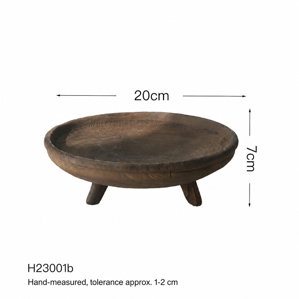 Large Solid Wood Black Lacquer Serving Bowl | Modern Fruit Tray
