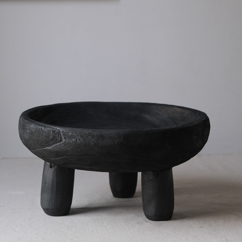 Charred Wood Centerpiece Bowl - Raised Pedestal Bowl 2