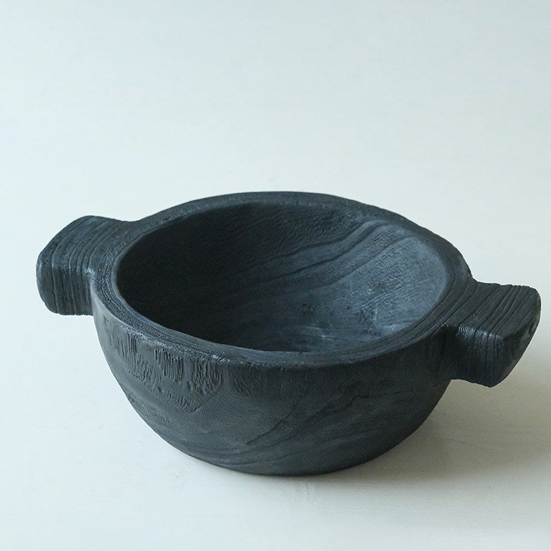 Charred Wood Centerpiece Bowl - Raised Pedestal Bowl 2