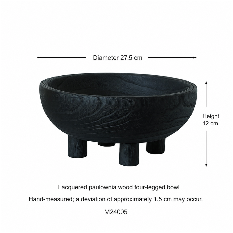Charred Wood Centerpiece Bowl - Raised Pedestal Bowl 2