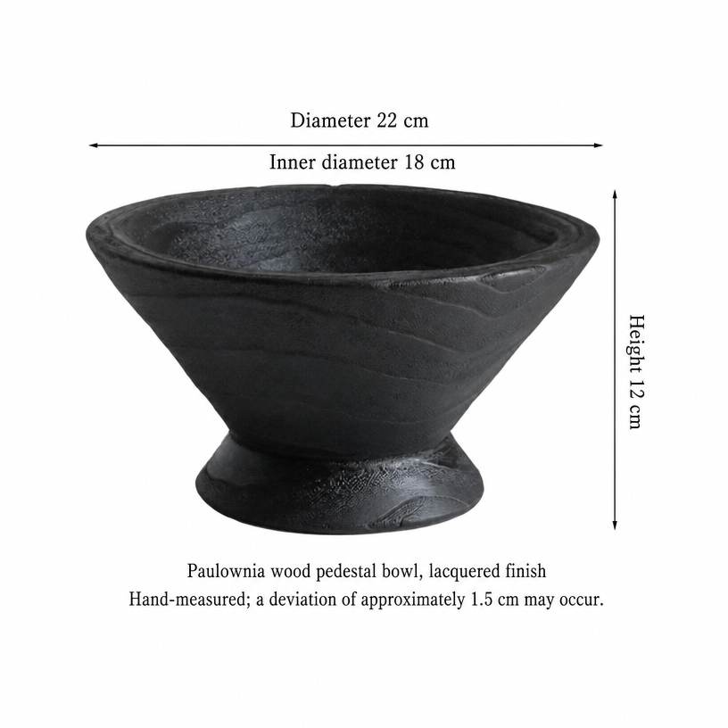 Charred Wood Centerpiece Bowl - Raised Pedestal Bowl 2