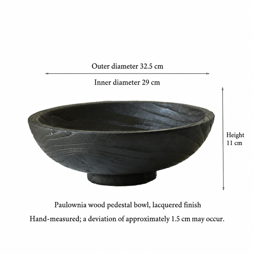 Charred Wood Centerpiece Bowl - Raised Pedestal Bowl 2